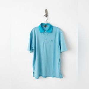 Westchester Country Club Golf Peter Millar Summer Comfort Shirt M Blue Stripe